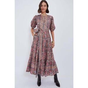 OLIPHANT Matera Navy Puff Sleeve Dress Size S NWT Retail $328 Tuckernuck